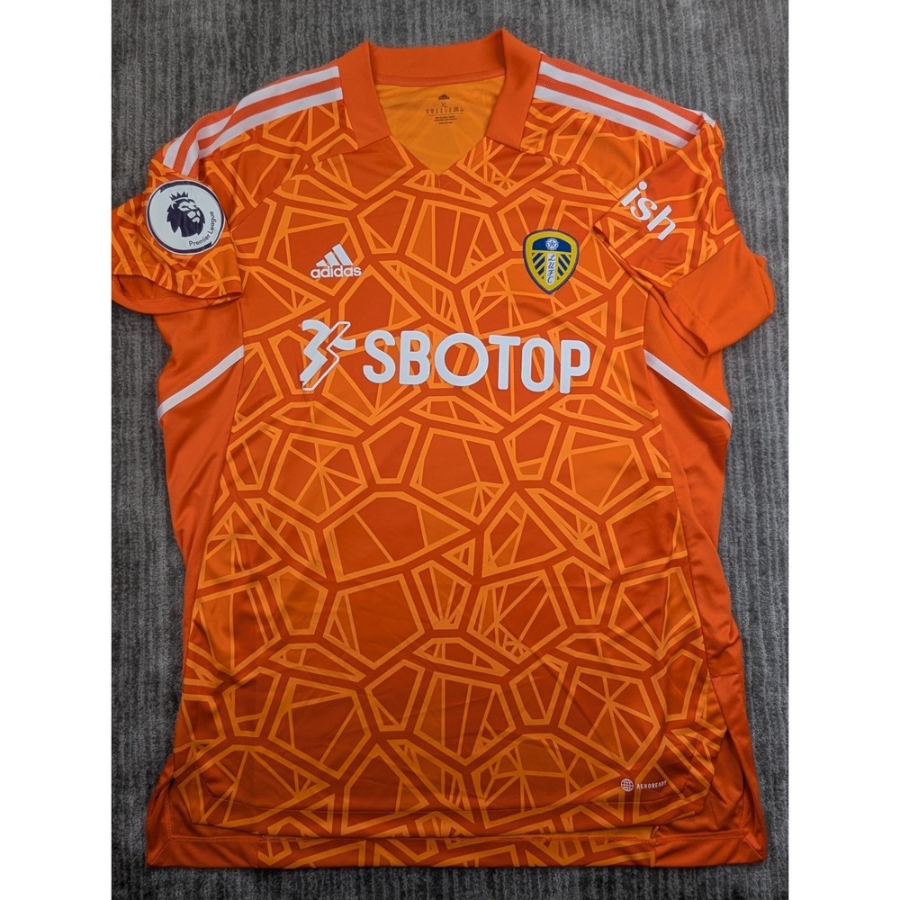 Leeds United 2022-23 Adidas GK Football Jersey Men's XL Orange EPL Soccer LUFC